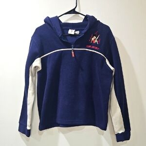 Betty Boop Blue and White Quarter-Zip Hoodie